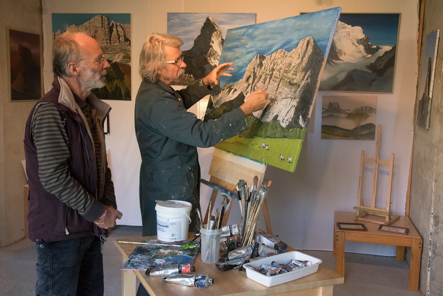 Visite de l'atelier de peinture