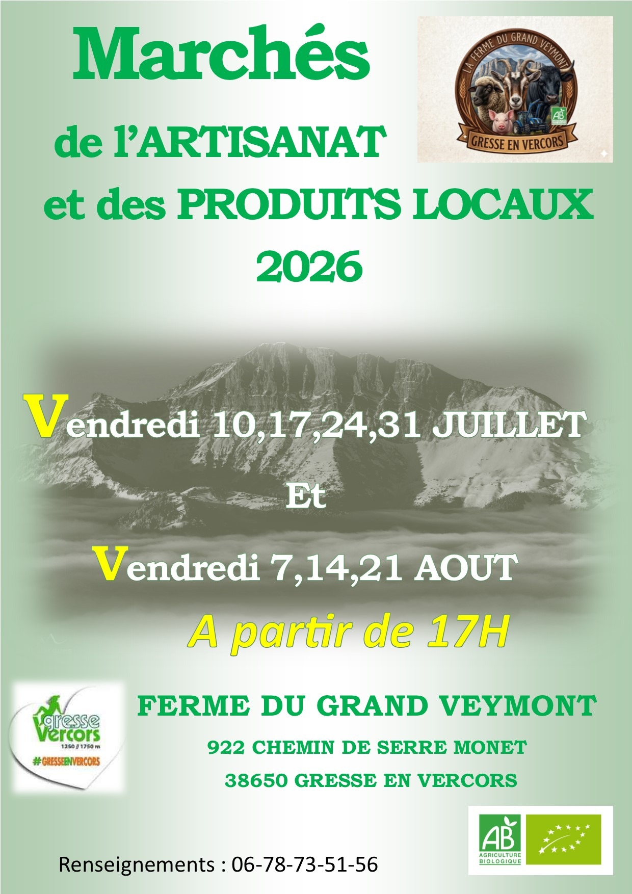 Marché de l'artisanat et des produits locaux à la Ferme du Grand Veymont_Gresse-en-Vercors