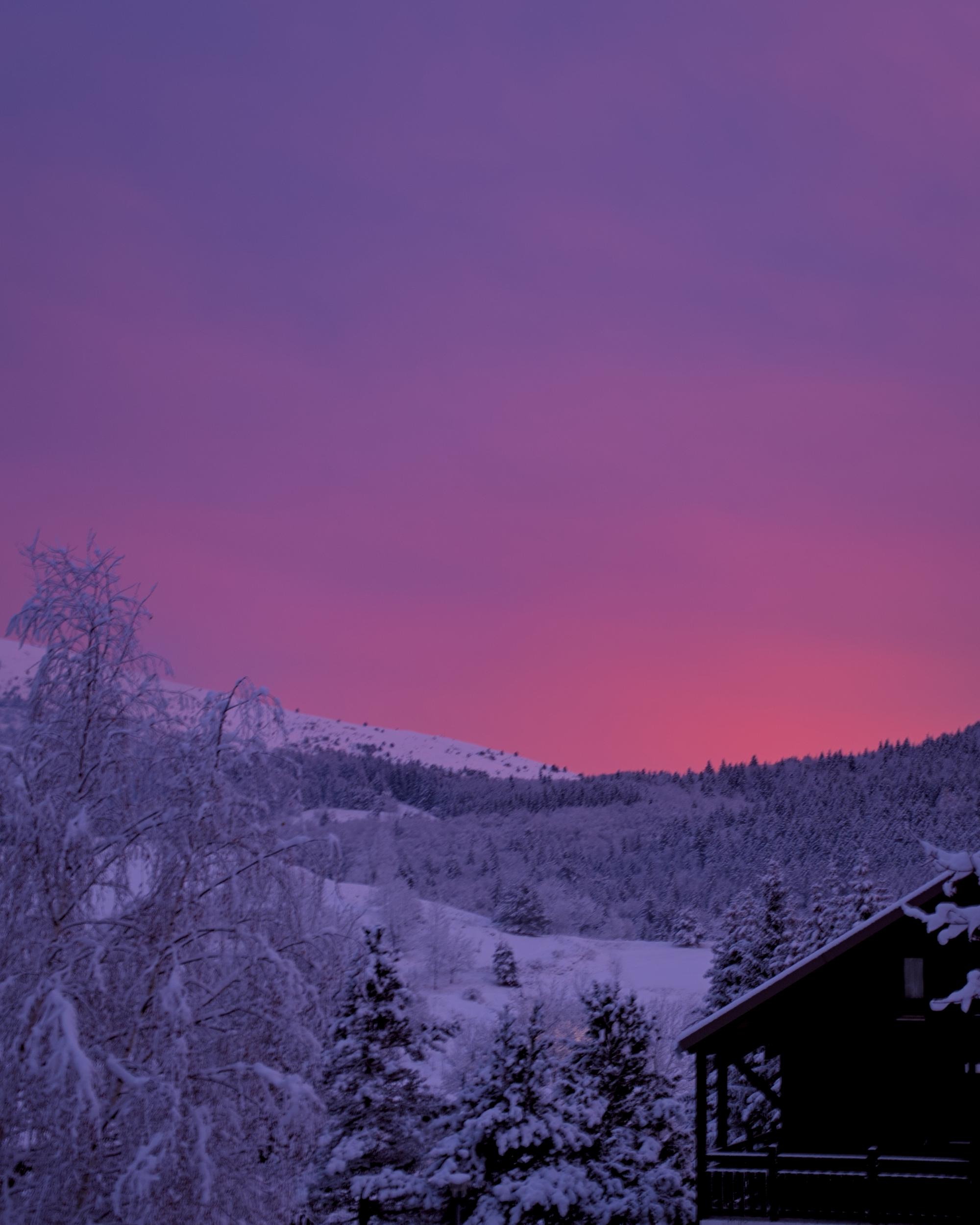 Fin de journée dans le Vercors enneigé