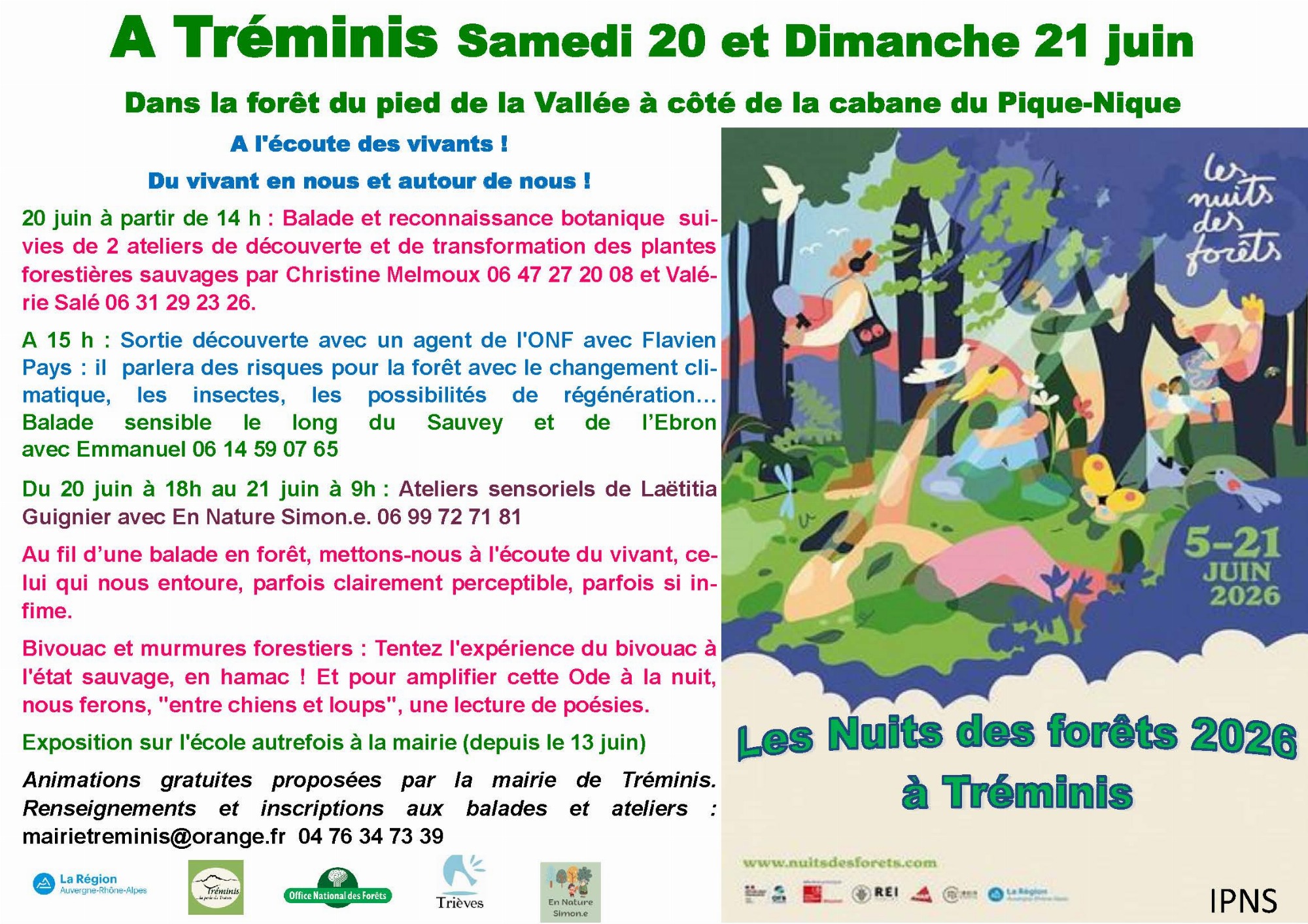 Programme nuits des forêts 2026 TREMINIS